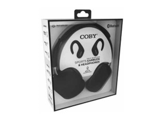 [93510] COMBO AUDIFONOS HEADSET Y EARBUDS  CON MICROFONO COBY, BLUETOOTH 5.0, SOUND STEREO, RECARGAGLE, 10HRS, 100+3DB. SIRI Y GOOGLE ASSISTANT, COLOR NEGRO (CMB134BK)