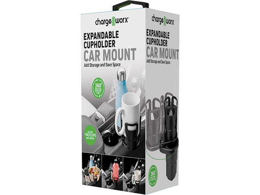 [91943] BASE EXPANDIBLE PARA VASOS, BOTELLAS, TASAS EN PARA PORTAVASOS DE VEHICULO CHARGEWORX, FLEXIBLE, NEGRO.