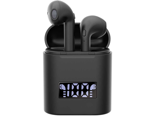 [89616] AUDIFONO CON MICROFONO COBY EARPODS BLUETOOTH, , PANTALLA IDICADOR DE BATERIA AIRPODS  STILE (CETW535BK)