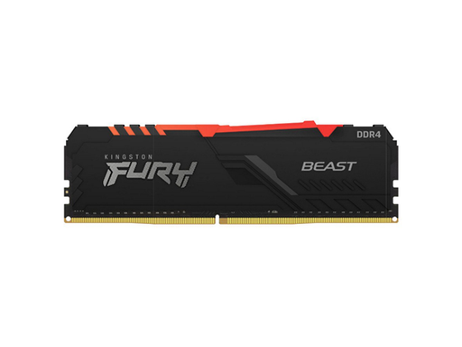 [93326] MEMORIA 8GB (1RX8GB) KINGSTON, P/DESKTOP, 3200MT/S DDR4 CL16 DIMM FURY BEAST RGB. NON-ECC UNBUFFERED DIMM (SINGLE MODULE) 1RX8 16-18-18 1.35V 288-PIN 8GBIT