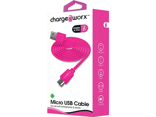 [82728] CABLE MICRO USB PARA SMARTHONES & TABLETS, 3FT, ROSADO (CX4604PK)