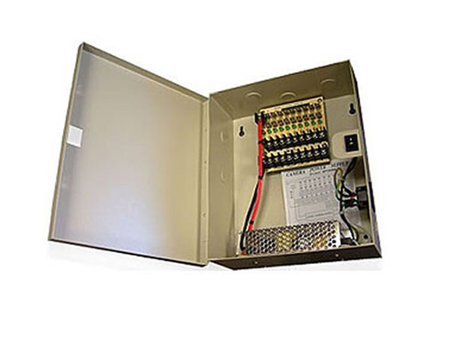 [79638] CAJA DE DISTRIBUCION  POWER BOX (FUENTE) PARA CAMARA DE SEGURIDAD CLICKCAM 9 CANALES 10 AMP 110-220V (CC-PD9CH10A/12V) POWER SUPPLY PARA CAMARA