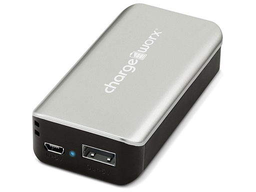 [91555] CARGADOR FUENTE PORTATIL PARA SMARTPHONES & TABLETS, POWER BANK, CHARGEWORX, 30HRS, 4000MAH, 1X USB 1A, SILVER.