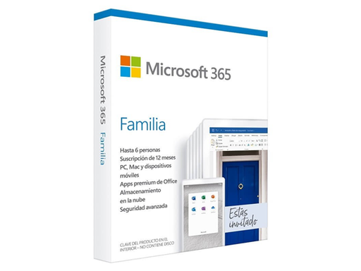 [91434] MICROSOFT 365 FAMILY SPANISH SUBSCR 1YR LATAM ONLY MEDIALESS P8 (6 USUARIOS) INCLUYE WORD, EXCEL, ONENOTE, ONEDRIVE, POWERPOINT, OUTLOOK, TEAMS, EDITOR, FAMILY SAFETY (OFFICE).