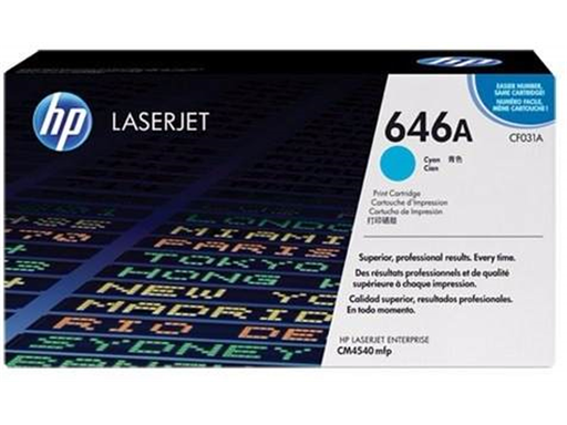 [86679] TONER HP 646A - CF031A - TONER CARTRIDGE - 1 X CYAN - 12,500 PAGES - FOR COLOR LASERJET ENTERPRISE CM4540F