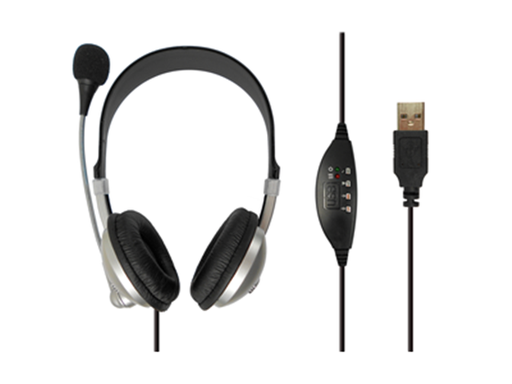 [84797] AUDIFONO CON MICROFONO AGILER DELUXE, CONTROL DE VOLUMEN, NEGRO (AGI-0225)