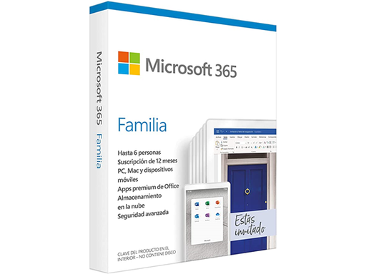 [89224] MICROSOFT 365 FAMILY SPANISH SUBSCR 1YR LATAM ONLY MEDIALESS P6 (6 USUARIOS) INCLUYE WORD, EXCEL, ONENOTE, ONEDRIVE, POWERPOINT, OUTLOOK, TEAMS, EDITOR, FAMILY SAFETY (OFFICE).