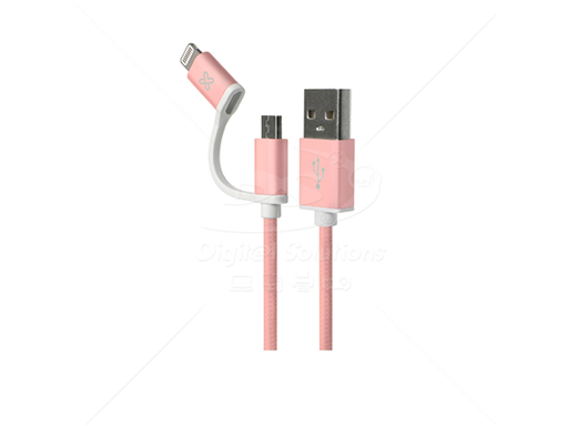 [90629] CABLE LIGHTNING  KLIPX, MICRO USB, 3.3 PIES, ROSE GOLD (KAC-210RG)