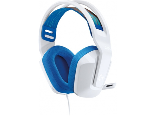 [91337] AUDIFONO CON MICROFONO LOGITECH G335 STEREO PARA GAMING, COLOR BLANCO, PESO 240 GRAMOS, 3.5 MM JACK.