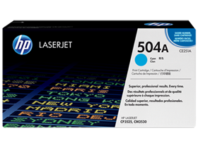 [65938] TONER HP 504A - CE251A - CYAN - 7,000 PAGINAS - PARA IMPRESORA LASERJET - CP3525 /CM3530