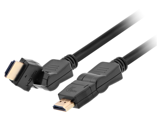 [86357] CABLE XTECH HDMI 10FT INCLINABLE Y GIRATORIO, DE ALTA VELOCIDAD 4K, MACHO - MACHO, NEGRO (XTC-606).