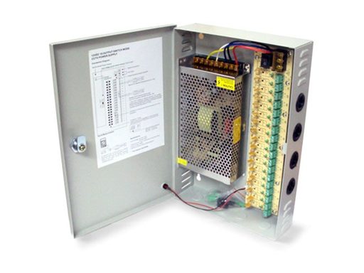 [79639] CAJA DE DISTRIBUCION  POWER BOX (FUENTE)  PARA CAMARA DE SEGURIDAD CLICKCAM 18 CANALES 20 AMP 110-220V (CC-PD18CH20A/12V) (INCLUIR POWER CORD OPCIONAL)