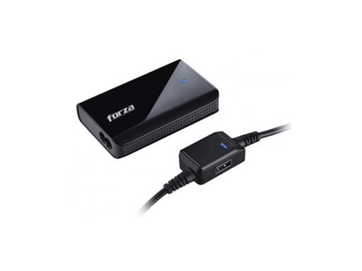 [77933] CARGADOR FUENTE PARA LAPTOP FORZA UNIVERSAL Y CELULARES, 90W - 7 ADAPTADORES, 1 PUERTO USB 5V/2.1A 90W