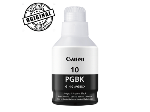 [88247] BOTELLA DE TINTA CANON GI-10 NEGRO, 170ML, COMPATIBLE CON IMPRESORA GI-10, GM2010, GM4010, G5010, G6010, G7010