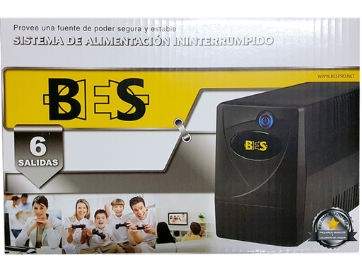 [79156] UPS BES 1000VA, REGULADOR DE VOLTAJE & 6 TOMAS DE CORRIENTE (3 RESPALDO + 3 SUPRESIÓN DE PICO) BATERIA 12V/9A