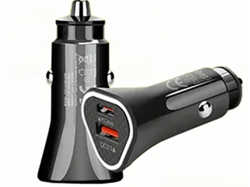 [94124] CARGADOR DE CARRO AGILER FAST CHARGE USB C + USB A, 38W, NEGRO (AGI-1950)