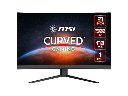 [94156] MONITOR MSI 27" CURVED, 1920 X 1080 (FHD), 1500R, 170HZ, 1MS(MPRT), FREESYNC PREMIUM, VA, 16:9, 1X DP(1.2A), 2X HDMI (1.4B)