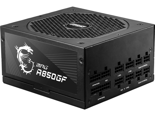 [94162] POWER SUPPLY MSI MPG A850GF PCIE 5.0, 80 GOLD FULL MODULAR GAMING PSU, JAPANESE ELECTROLYTIC CAPACITOR, 850W ATX