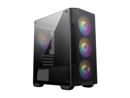 [94160] CASE MSI MAG FORGE 112R MID-TOWER, TEMPERED GLASS, ATX / M-ATX / ITX, 2 X USB 3.2 GEN1, TYPE-A (5 GBPS), 1 X AUDIO-OUT, 1 X MIC-IN - INCLUYE 4 ABANICOS ARGB, COMPATIBLE CON MSI MYSTIC LIGHT