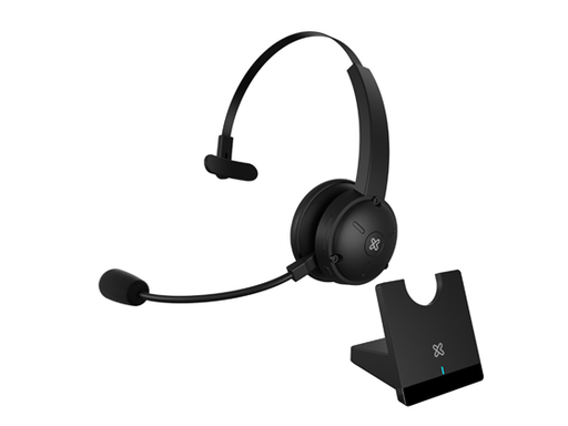 [94230] AUDIFONO CON MICROFONO KLIPX CRYSTALCOM PRO, BLUETOOTH 5.0, MONO, HASTA 40 HORAS DE AUTONOMIA, BASE MAGNETICA DE CARGA, CONTROL DE VOLUMEN (KCH-905)