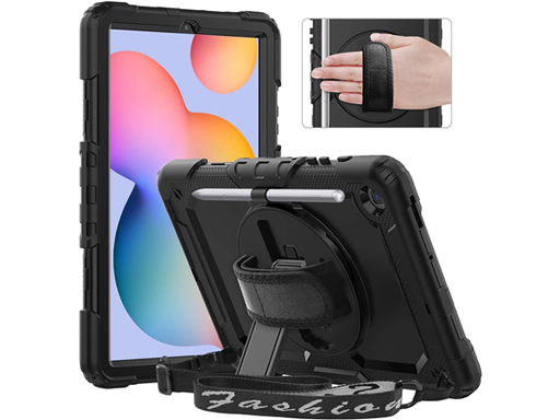 [94373] COVER TIMECITY PARA SAMSUNG GALAXY TAB S6 LITE 10.4", PROTECTOR DE PANTALLA, SOPORTE GIRATORIO, STAND, CORREA