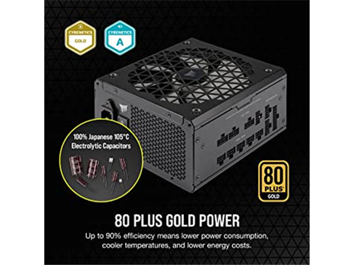 [94366] POWER SUPPLY CORSAIR RM850X SHIFT, 850W FULL MODULAR 80 PLUS GOLD, CONECTORES PCI-E X4, SATA X12,  COLOR NEGRO (CP-9020252-NA)