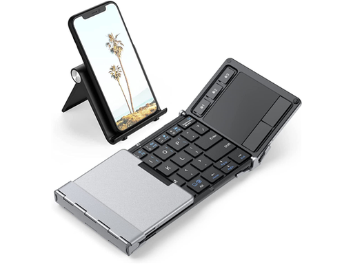 [94399] TECLADO ICLEVER PLEGABLE, BLUETOOTH, PANEL TACTIL, PLATA