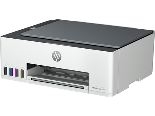 [94380] IMPRESORA HP SMART TANK 580 - ALL IN ONE PRINTER- SISTEMA DE TINTA CONTINUA - INALAMBRICO - COLOR - PRINT SPEED BLACK: ISO, UP TO 12 PPM, DRAFT, UP TO 22 PPM. (12000 PAGINAS NEGRO) PRINT SPEED COLOR: ISO, UP TO 5 PPM, DRAFT, UP TO 16 PPM. 12000 PAGINAS EN NEGRO, 6000 PAGINAS COLOR, SCAN RESOLUTION, OPTICAL UP TO 1200 X 1200 DPI. COPY RESOLUTION: UP TO 1200 X 1200 DPI. USB. USA LOS CARTUCHOS GT53 - GT52, COLOR BLANCA CON GRIS