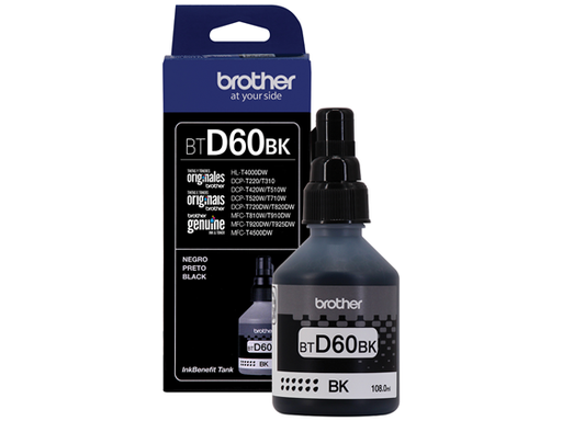 [94400] BOTELLA DE TINTA BROTHER  - BTD60BK  - NEGRO - 108ML - PARA IMPRESORA DCP-T420 - T520W - T720DW - T920DW