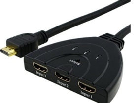 [76140] SWITCH SPLITTER INTELIGENTE HDMI 1X3 AGILER, CON CABLE. CONECTADOS PARALELAMENTE,SIN DISTORSIONAR LA CALIDAD DE LA IMAGEN.