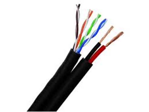 [94738] ROLLO DE CABLE UTP CLICK-CAM CAT5 + 2 CABLES DE PODER (2POW) 1,000 PIES 0.5MM CCA + 0.5MM CCA MM2 JACKET, NEGRO