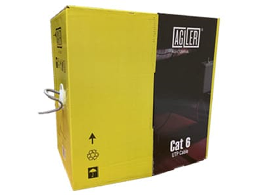 [94764] ROLLO DE CABLE UTP AGILER, CAT6, 1000 PIES, 23 AWG, ALEACION COBRE Y ALUMINIO, 4 PARES, GRIS
