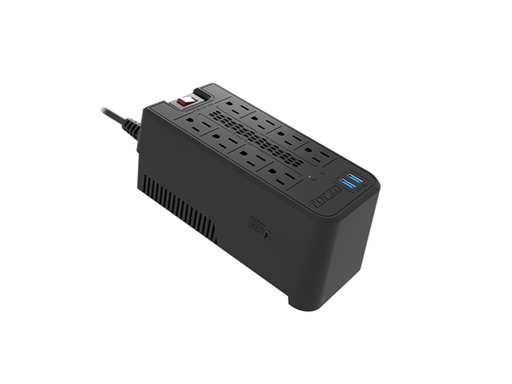 [94792] REGULADOR DE VOLTAJE FORZA 1200VA, REGLETA 8 SALIDAS 110V/600W, 2 USB  (IN,OUT), INDICADORES LED DE ESTADO, TEMPORIZADOR DE 2/10/30 SEGUNDOS, FVR-1221USB