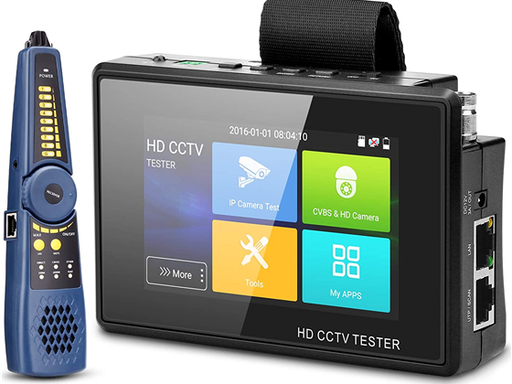 [95008] PROBADOR DE CCTV CON RASTREADOR DE CABLES WSDCAM, PROBADOR DE CAMARA IP DE MUÑECA PORTATIL DE 4 PULGADAS, 4K H.265 IP CVBS CVI TVI AHD PROBADOR DE CAMARA ANALOGICA CON POE/IP DISCOVERY/INFORME DE PRUEBA DE CAMARA