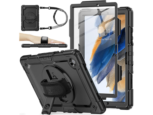 [94986] COVER SEYMAC PARA SAMSUNG GALAXY TAB A8 CASE 10.5'', PROTECTOR DE PANTALLA, CORREA DE MANO GIRATORIA 360, STAND