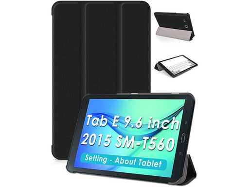 [95039] COVER DETUOSI PARA SAMSUNG GALAXY TAB E 9.6", SLIM, TRI-FOLD FOLIO, PIEL, NEGRO