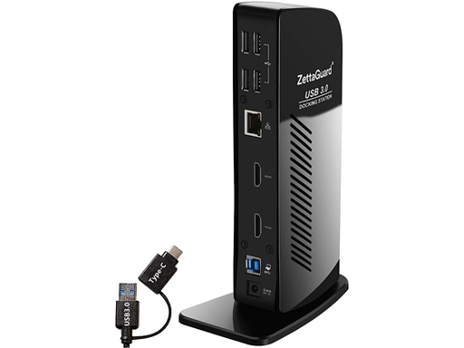 [95060] DOCKING STATION ZETTAGUARD USB 3.0 / USB-C, DUAL 4K VIDEO HDMI, GIGABIT ETHERNET, 6 USB 3.0 PORTS, 3.5 MM AUDIO