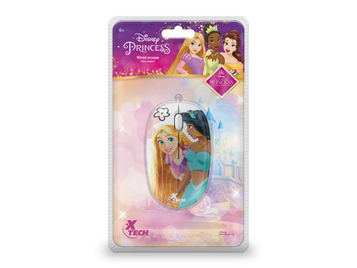 [95116] MOUSE XTECH DISNEY PRINCES, USB, OPTICAL, SCROLL, 3 BOTONES, 1200 DPI, (XTM-D406PS)