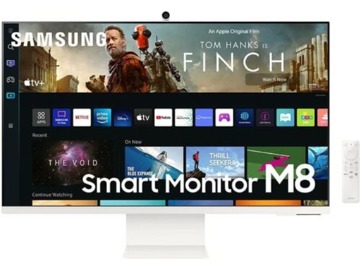 [95117] MONITOR SAMSUNG 32" M80C SMART MONITOR 4K UHD (3,840 X 2,160) STREAMING TV, USB-C ERGONOMIC STAND, SLIMFIT CAMERA. HDR10+, HDMI PORTS: 3, USB: 2, USCB-C: 2, BLUETOOTH, WIFI, USB-C CHARGING POWER 65W. M8 DAY LIGHT BLUE