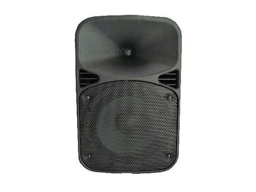[84888] BOCINA MYO 8" PORTATIL CON BATERIA, ENTRADA DE MICROFONO, CON SUBWOOFER, LECTOR SD, BLUETOOTH, MP3, FM, 30W, NEGRAS, LUCES LED, SOPORTE DE MIC ALAMBRICO, AGARRE DE MANO Y RUEDAS(MYO-08SPBAT).