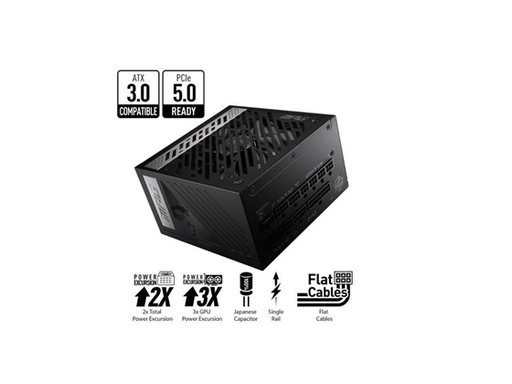 [95232] POWER SUPPLY MSI MPG A1000G PCIE 5.0, 80 GOLD FULL MODULAR GAMING PSU, 12VHPWR CABLE, 4080 4090 ATX 3.0 COMPATIBLE, 1000W