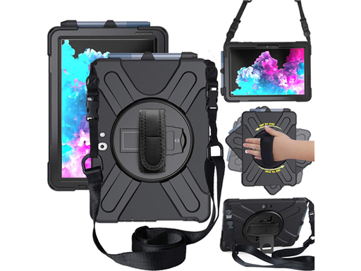 [95249] COVER AZZSY PARA SURFACE GO 2/3 10.5", A PRUEBA DE CHOQUES, GORREA DE MANO, NEGRO