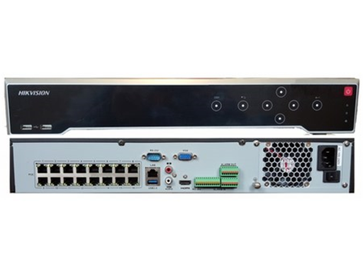 [95026] NVR HIKVISION, 16 CANALES, 4K, 16 PUERTOS POE+, 4 BAHÍAS DE DISCO DURO, SOPORTA POS