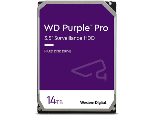 [95440] DISCO DURO WESTERN DIGITAL  PURPLE PRO WD141PURP 3.5" 14TB P/VIDEOVIGILANCIA HARD DRIVE - 3.5" INTERNAL - SATA -7200RPM- 512MB (WD141PURP).