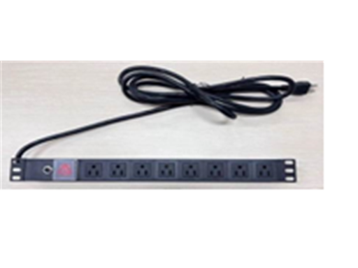 [95498] REGLETAS PARA RACK CLICK CAM 120V/15AMP 8 SALIDAS, CABLE 12PIES, 1800W, POWER ON/OFF SWITCH OVERLOARD PROTECTED. 1.8 M X 16AWG