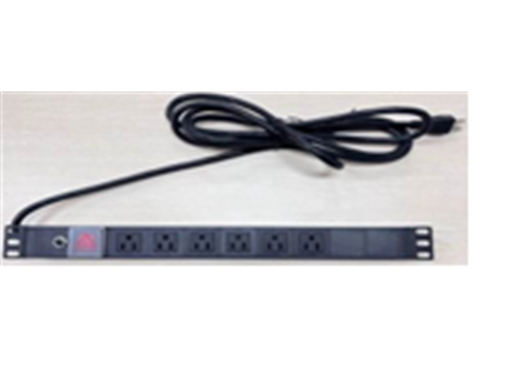 [95496] REGLETAS PARA RACK CLICK CAM 120V/15AMP 6 SALIDAS, CABLE 12PIES, 1800W, POWER ON/OFF SWITCH OVERLOARD PROTECTED. 1.8 M X 16AWG