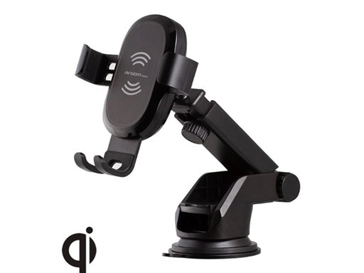 [95587] SOPORTE UNIVERSAL ARGOM PARA SMARTPHONES  VORTEX M1, AJUSTABLE 270 GRADOS, CARGADOR 10W 5V/2A FAST CHARGE ROTACIÓN 360. (ARG-AC-0160BK)