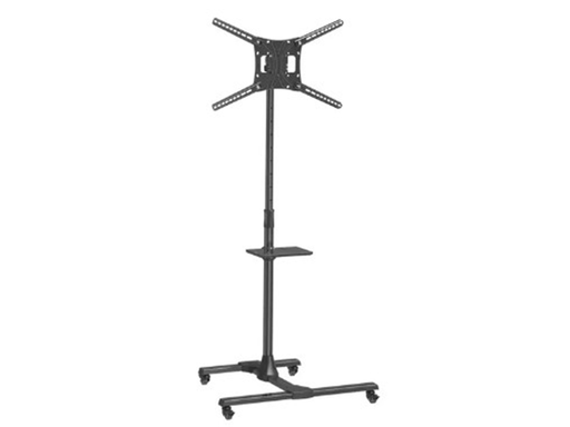[95609] SOPORTE PARA TV PEDESTAL, BARKAN 13" - 83" PATENTADO, BACKSCREEN 75X75 VESA HASTA 600X400MM, SOPORTA 110LBS,  9 NIVELES DE AJUSTE, RUEDAS  COLOR NEGRO (SW411H)