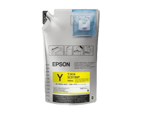 [95640] BOLSA DE TINTA EPSON ULTRACHROME T741420 AMARILLO 1 BOLSA  DE 1000ML PARA F6200, F7200, F9370.