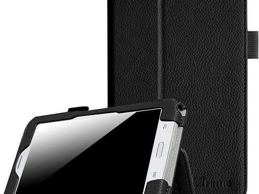 [95678] COVER PARA TABLETA SAMSUNG GALAXY TAB E LITE 7.0" ESTILO DE LIBRO, PIEL, NEGRO